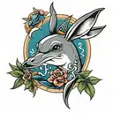 playboy bunny and dolphins tattoo design idea
