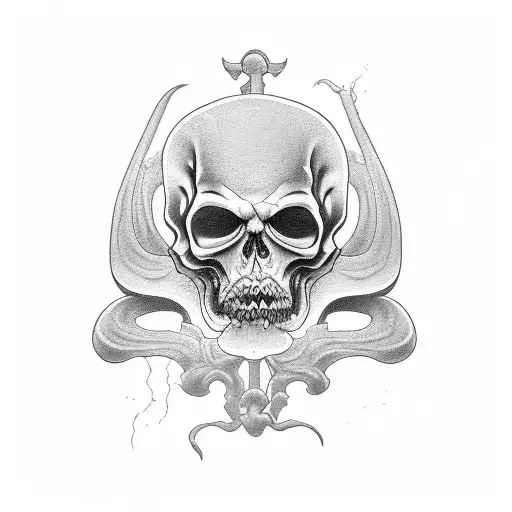 Grim Reaper lantern cemetery  tattoo design idea