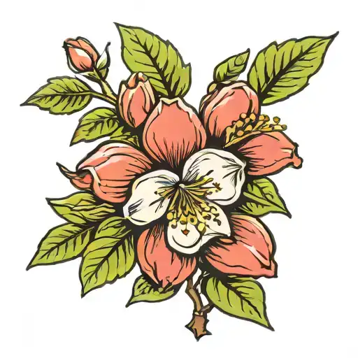 apple blossom tattoo design idea