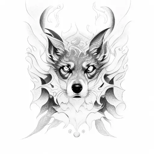 cerberus in front of the gate of hell tattoo design idea