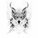 cerberus in front of the gate of hell tattoo design idea