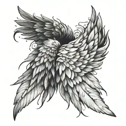 Wings with chaotic mind and bipolar struggle  tattoo design idea