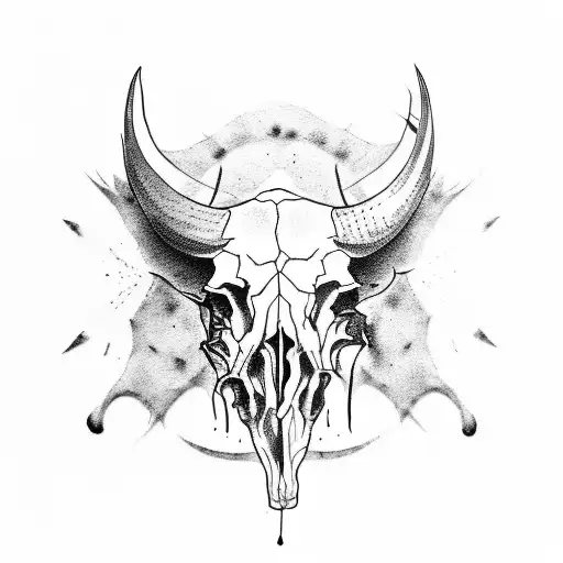 Buffalo skull tattoo design idea