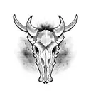 Buffalo skull tattoo design idea