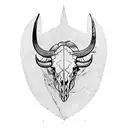 Buffalo skull tattoo design idea
