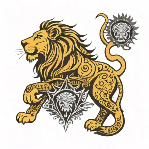 lion tribe of judah tattoo design idea