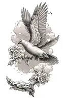 Sky with dove bird flying a date 7 10 2019  tattoo design idea