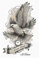 Sky with dove bird flying a date 7 10 2019  tattoo design idea