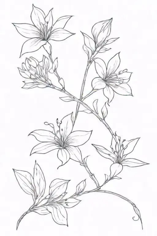 birds of paradise and nasturtium flowers tattoo design idea
