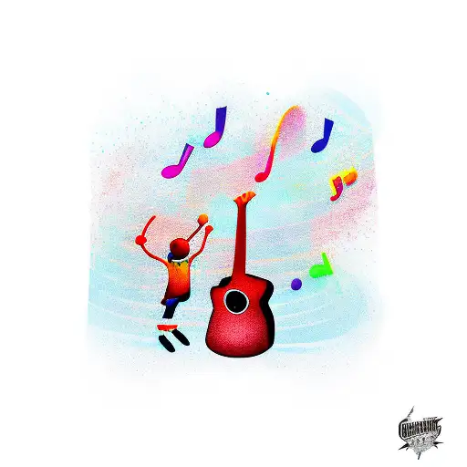 guitar and son tattoo design idea