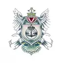 claddagh symbol wine bottle tattoo design idea