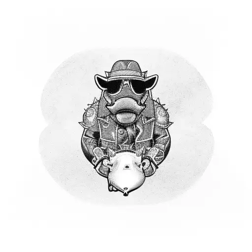 bikers and hog tattoo design idea