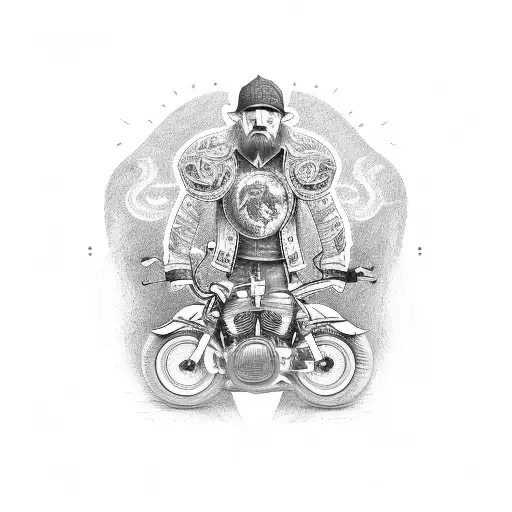 bikers and hog tattoo design idea