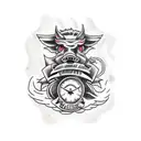 bikers and hog tattoo design idea