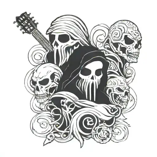 the band ghost face tattoo design idea