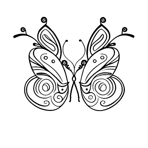 Butterfly and tiara tattoo design idea