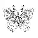 A lego butterfly with a tiara and flowers tattoo design idea