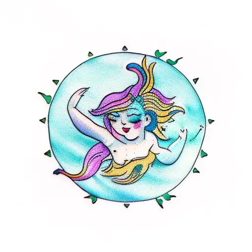 gemini, leo, love, mermaids, unicorns,  tattoo design idea