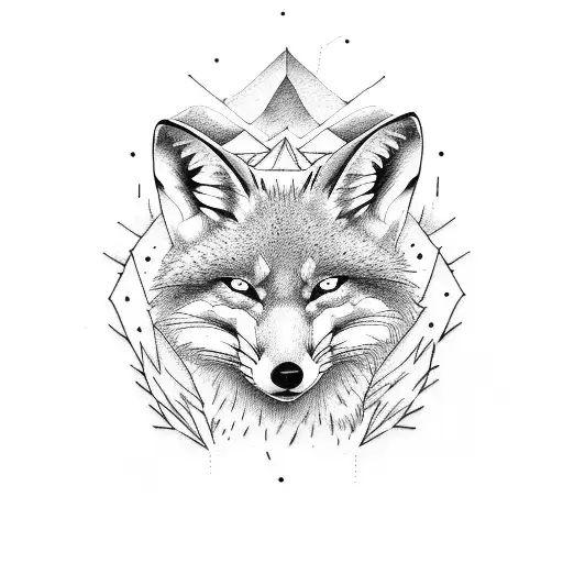 Wolf and red fox and fennec fox tattoo design idea
