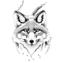 Wolf with red fox and fennec fox tattoo design idea