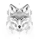 Wolf with red fox and fennec fox tattoo design idea