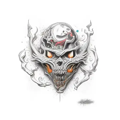 chaos in street tattoo design idea