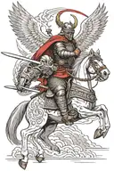 winged hussars vs samurai warrior tattoo design idea