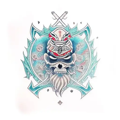 Shango with double edge axe tattoo design idea