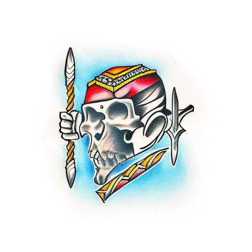 Shango with double edge axe tattoo design idea