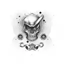 Shango with double edge axe tattoo design idea