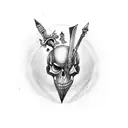 Shango with double edge axe tattoo design idea