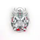 Shango with double edge axe tattoo design idea