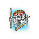 Shango with double edge axe tattoo design idea