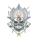 Shango with double edge axe tattoo design idea