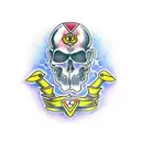 Shango with double edge axe tattoo design idea