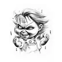 chucky f baby text tattoo design idea