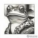 frog with a cigar sitting tattoo design idea