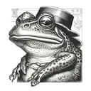 frog with a cigar sitting tattoo design idea