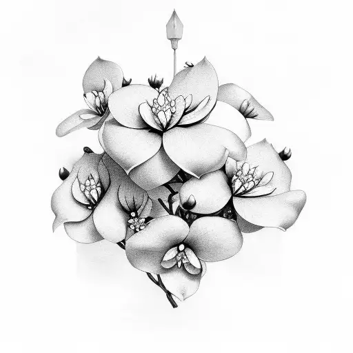 Nolite te bastardes carborundorum with dogwood flowers tattoo design idea