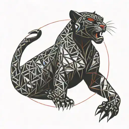 black panther with red eyes tattoo design idea