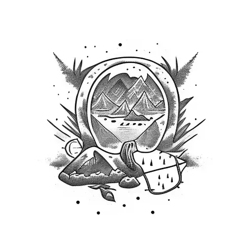 nature camping outdoors tattoo design idea