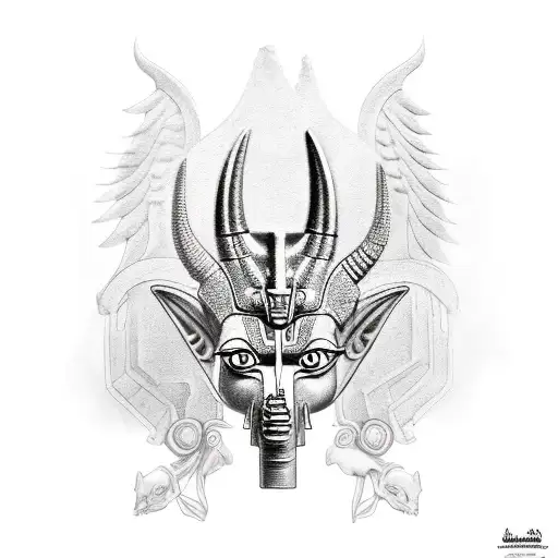 Hel godess, anubis, osiris tattoo design idea