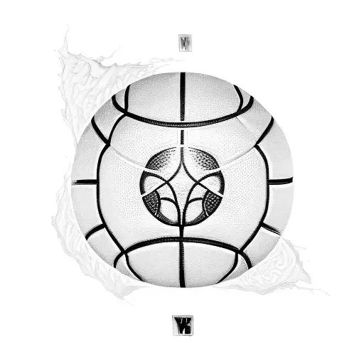 A basketball court with Wu Tang Clan lyrics as the court lines tattoo design idea