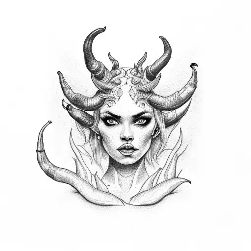chilli pepper with devil horns tattoo design idea