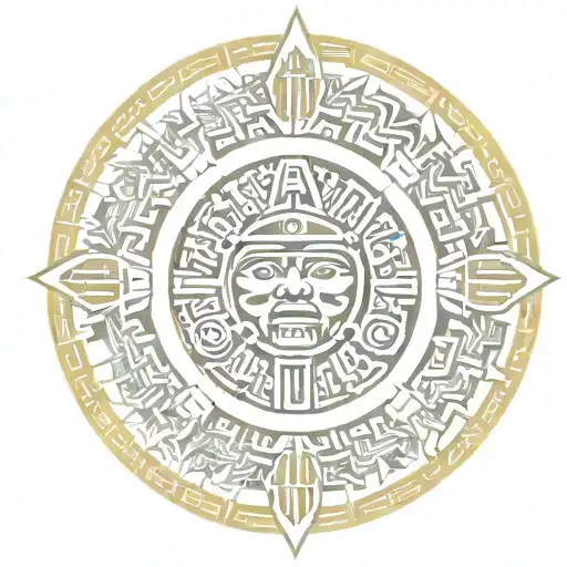 cara del calendario azteca  tattoo design idea