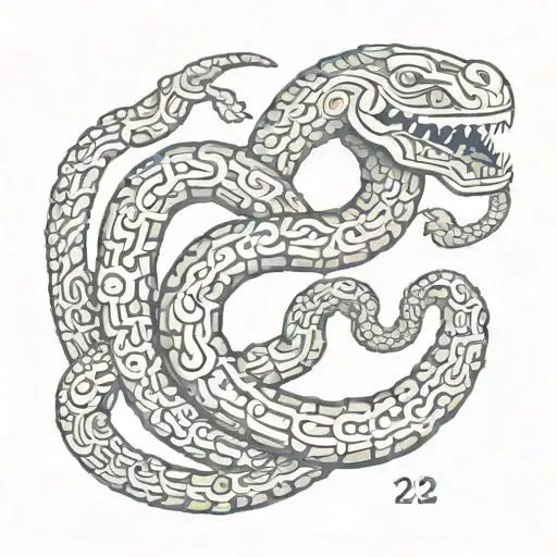 cara del calendario azteca y una serpiente enplumada  tattoo design idea