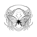 half butterfly and half snake tattoo design idea