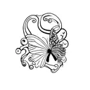 half butterfly and half snake tattoo design idea
