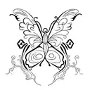 half butterfly and half snake tattoo design idea