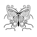 half butterfly and half snake tattoo design idea